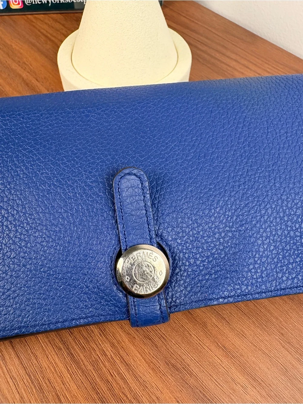 Hermes Dogon Wallet in Electric Blue Togo Leather